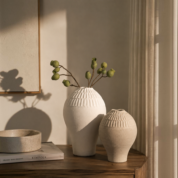 Minimalist Nordic White Ceramic Vases
