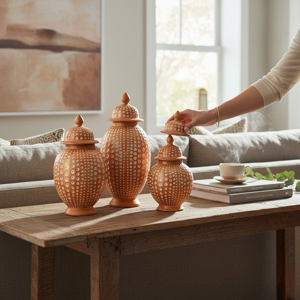 Royal Dotted Mustard Candy Jars Set
