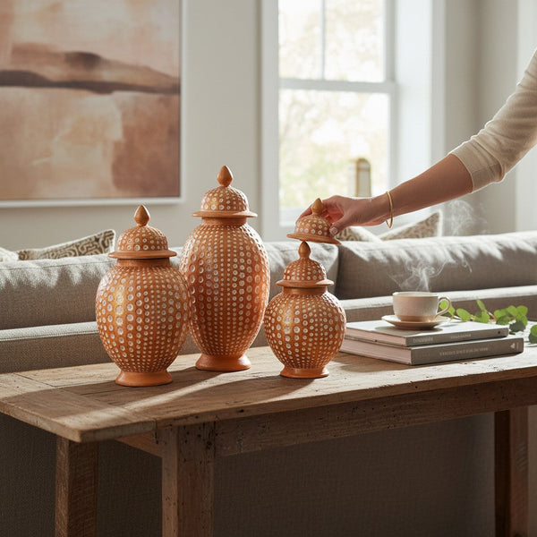 Royal Dotted Mustard Candy Jars Set