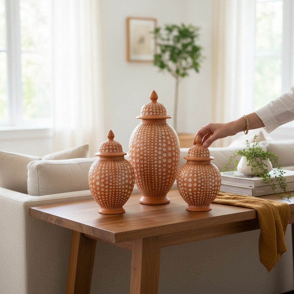 Royal Dotted Mustard Candy Jars Set