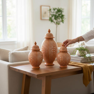Royal Dotted Mustard Candy Jars Set