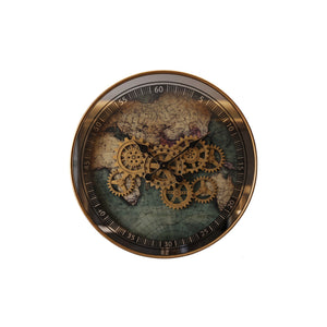 Luxury Golden Moving Gear Wall Clock