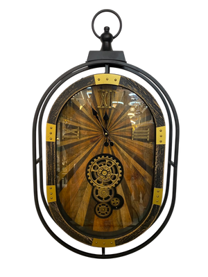 Luxury Vintage Oval Mechanism Wall Clock