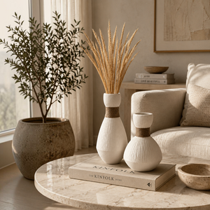 Handwoven Accent Ceramic Decor Vases