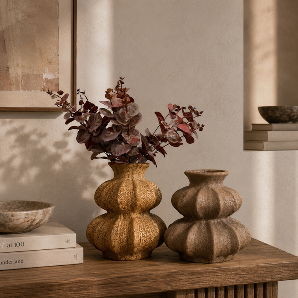Sophisticated Sculpted Ceramic Decorative Vases