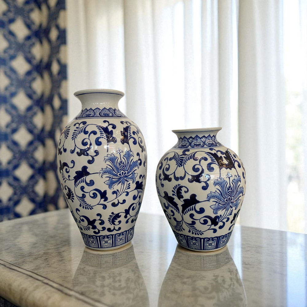 Imperial Legacy Classic Blue & White Porcelain Vases