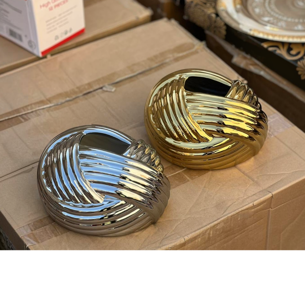 Luxe Ribbed Ceramic Tissue Box Holder