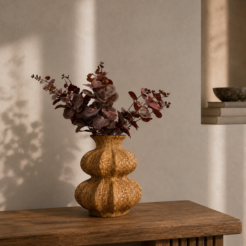 Sophisticated Sculpted Ceramic Decorative Vases
