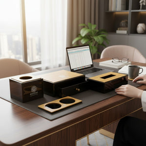 Gold Executive Desk Organizer Set