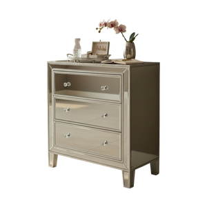 Silver Aura Reflective Accent Side Table