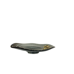 Heavy Grey Italian Glass Bowl