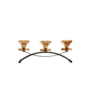 Twin Flame Crystal Lotus Candle Stand