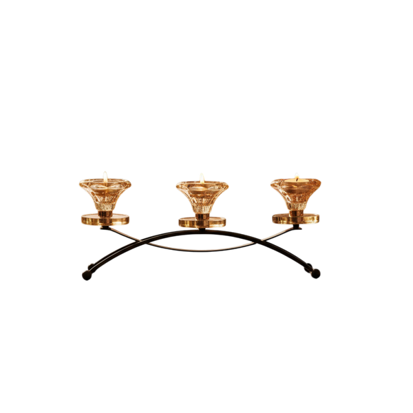Twin Flame Crystal Lotus Candle Stand