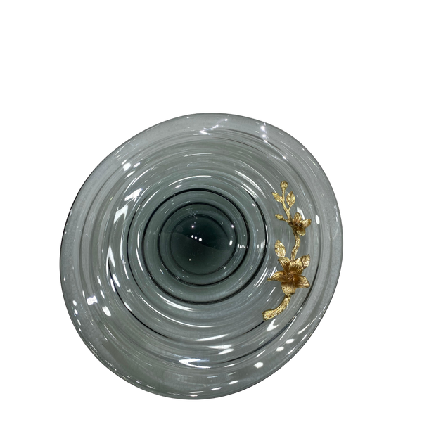 Heavy Grey Italian Glass Bowl