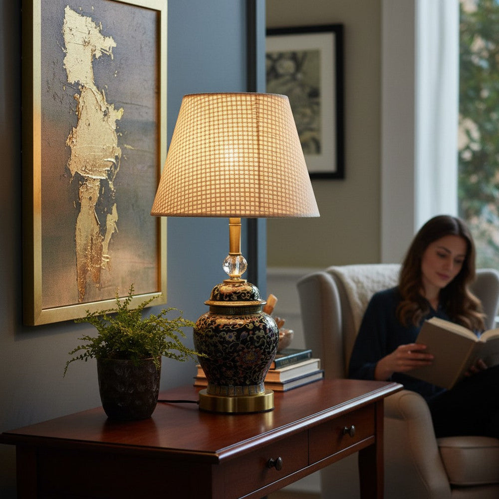 Timeless Amber Glow Vintage Ceramic  Table Lamp