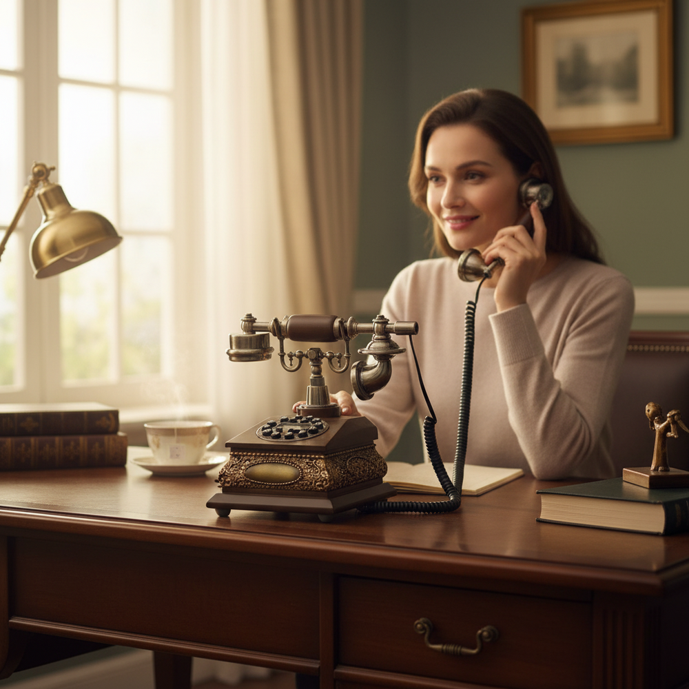 Victorian Classic Side Console Functional Telephone
