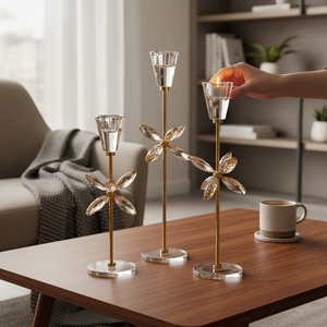 Crystal Bloom Lotus Candle Stand