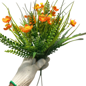 Elegant Ruby Red Artificial Blossom Flower (2 Bunches in Vase)