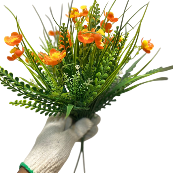 Elegant Ruby Red Artificial Blossom Flower (2 Bunches in Vase)