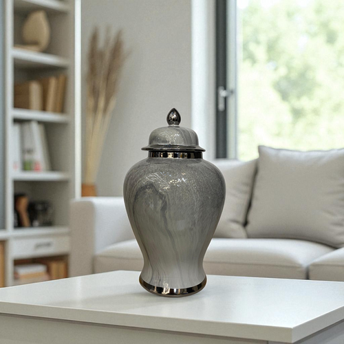 Silver Mist Marble Porcelain Jars
