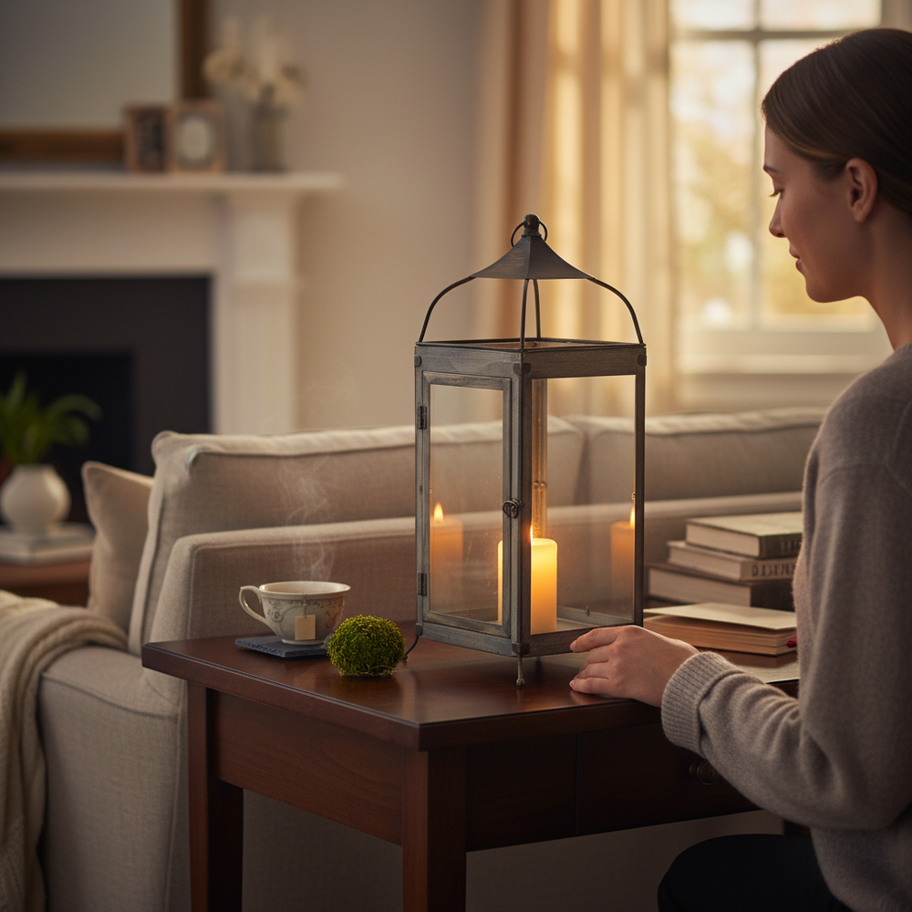 Metallic Classic Brass Lantern