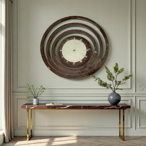 Rustic Wood Fusion Roman Wall Clock