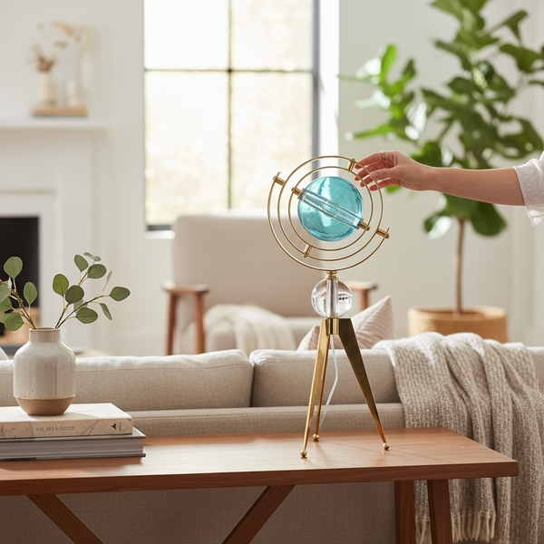 Harmony Bloom Crystal Globe Sculpture