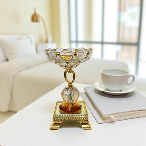 Three-Piece Gilded Crystal Pedestal Bowls