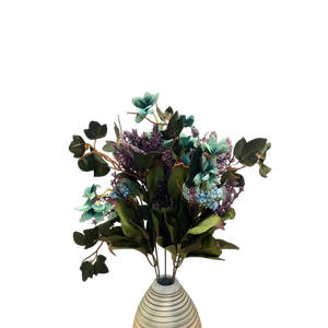 Elegant Sky Blue Artificial Blossom Flower (1 Bunch in Vase)
