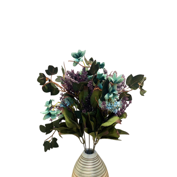 Elegant Sky Blue Artificial Blossom Flower (1 Bunch in Vase)