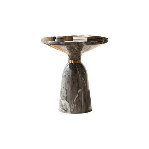 Elegant Metallic Frame Coffee Table with Marble Top