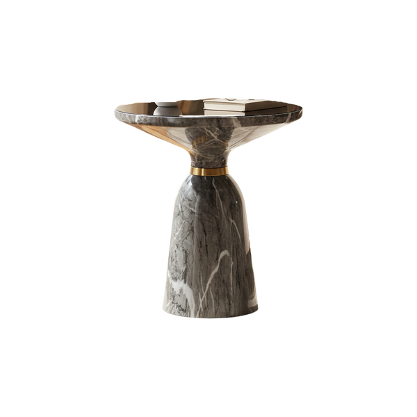 Elegant Metallic Frame Coffee Table with Marble Top
