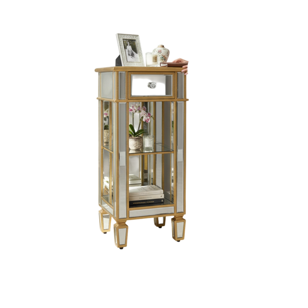 Imperial Glow Mirrored Accent Side Table