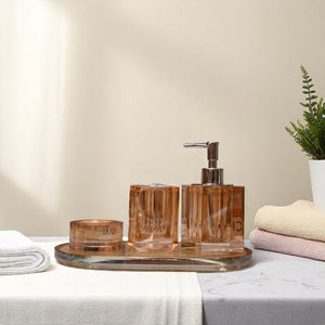 Golden Amber Crystal Luxury Bath Set