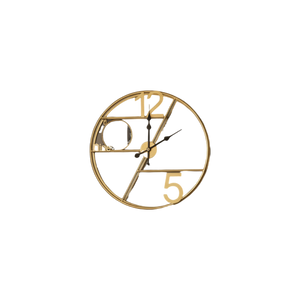 Golden Orbit Modern Metal Wall Clock