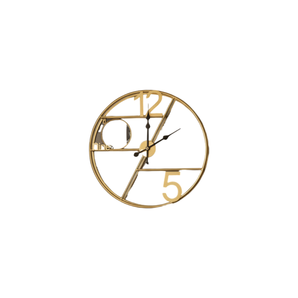 Golden Orbit Modern Metal Wall Clock