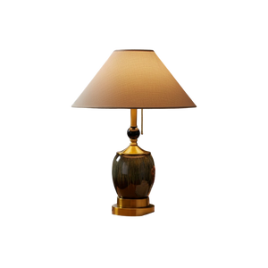 Vintage Amber Glow Ceramic Table Lamp