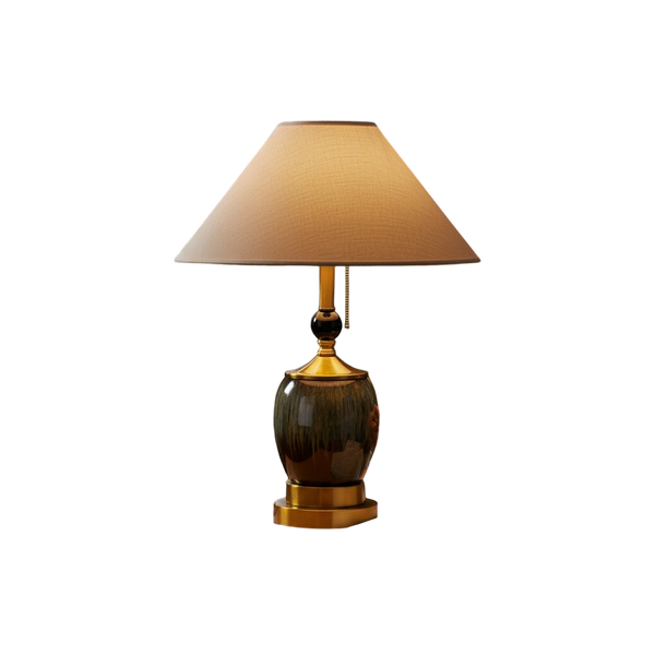 Vintage Amber Glow Ceramic Table Lamp