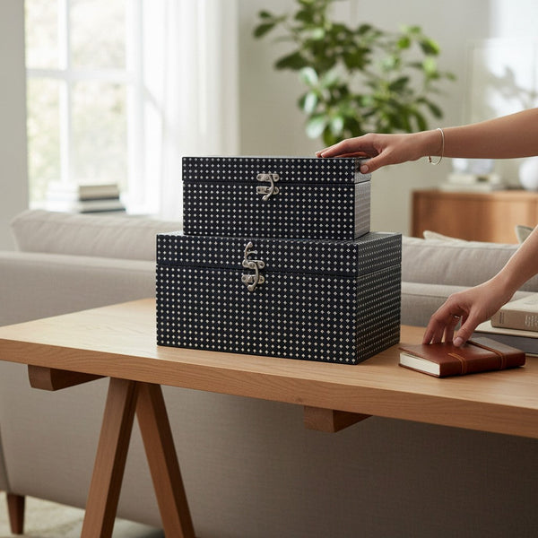 Regal Diamond Weave Storage Box Duo