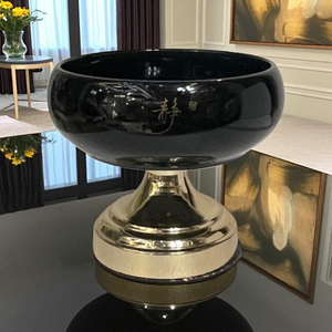 Ebony Elegance Pedestal Compote Bowls