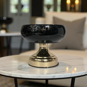 Ebony Elegance Pedestal Compote Bowls