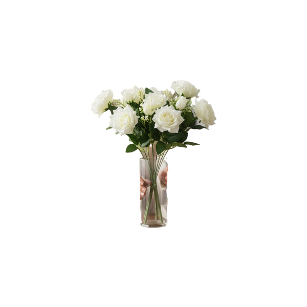 Luxury Burgundy Artificial Blossom Flower (1 Stick in Vase)