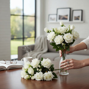 Luxury Burgundy Artificial Blossom Flower (1 Stick in Vase)