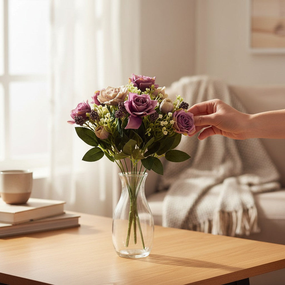 Purplish Floral Elegance Props (1 Bunch in Vase)