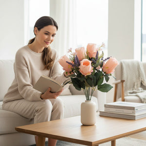 Blush Link Artificial Flower Arrangements (2 Sticks in Vase)