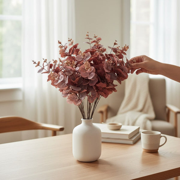 Lilac Purple Decorative Flowers (2 Bunches in Vase)