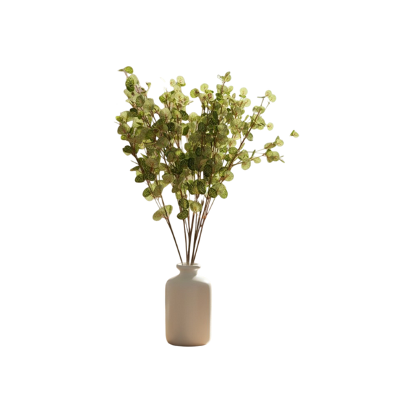 Artificial Jade Green Flowers (2 Bunches in Vase)