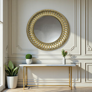 Opulent Brass Sun Circle Mirror