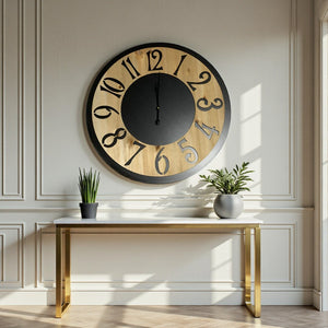 Heritage Wood Circle Roman Clock