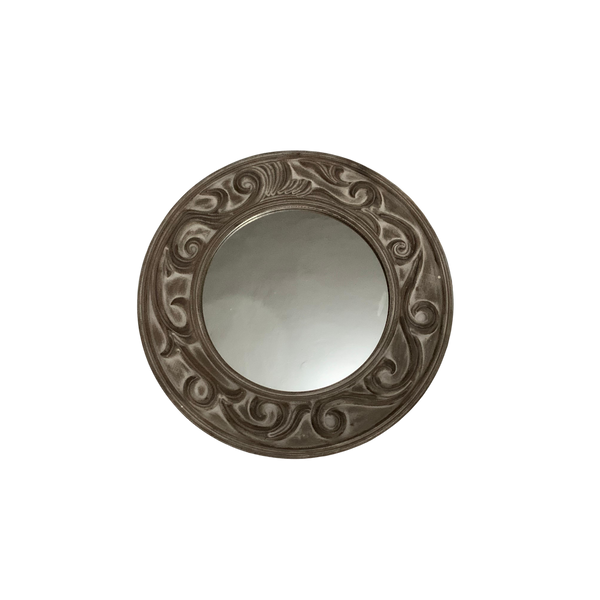 Royal Crest Brass Carving Mirror